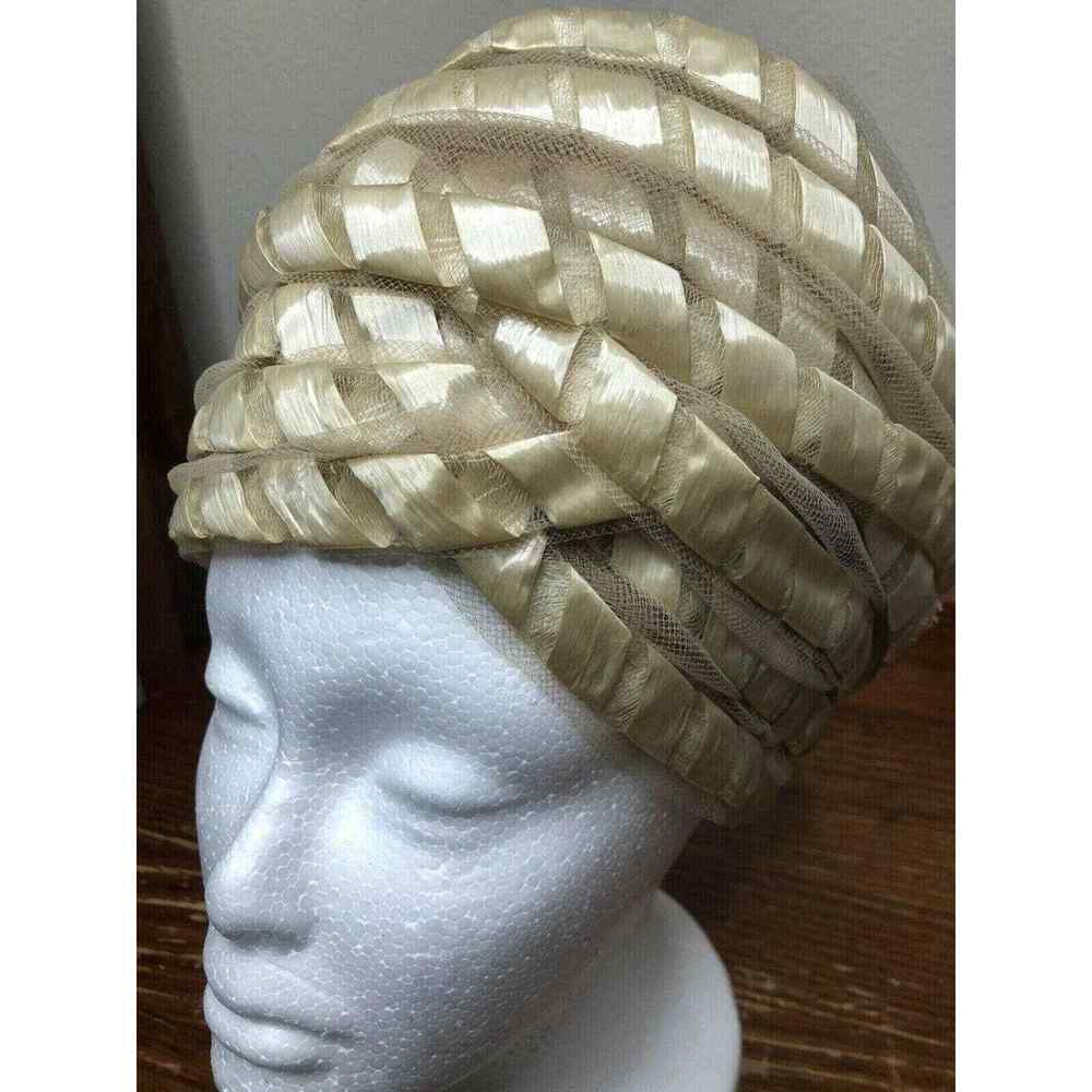 CHRISTIAN DIOR 1960s? Chapeaux Woven Textured Net Bubble Hat Vintage - Picture 5 of 10